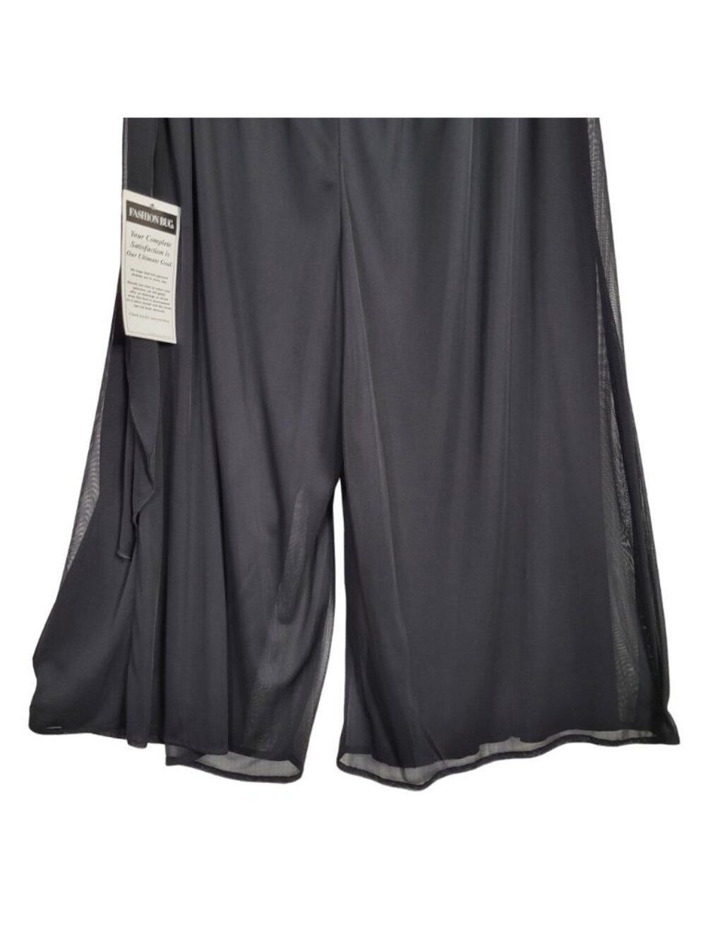 Connected Woman Size 18W 20W Pants Dressy Flowy Chiffon Palazzo Wide-Leg Black - Picture 6 of 11